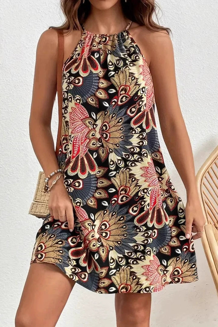 SOPHIA | Women´s peacock print dress