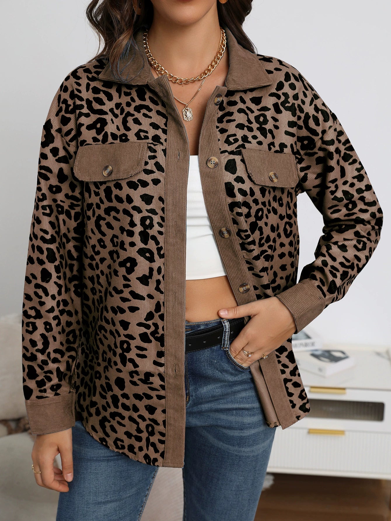 MILLE | Leopard print jacket with buttons