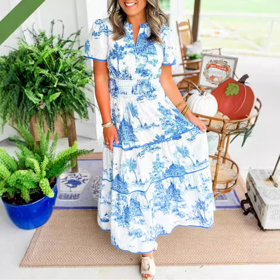 AMANDA | Women´s short sleeved dress with print