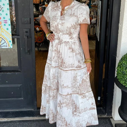 AMANDA | Women´s short sleeved dress with print