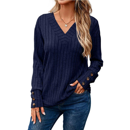 DANA | V-neck sweatshirt with buttons
