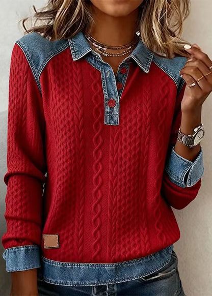 NANCY | Denim detailed sweatshirt