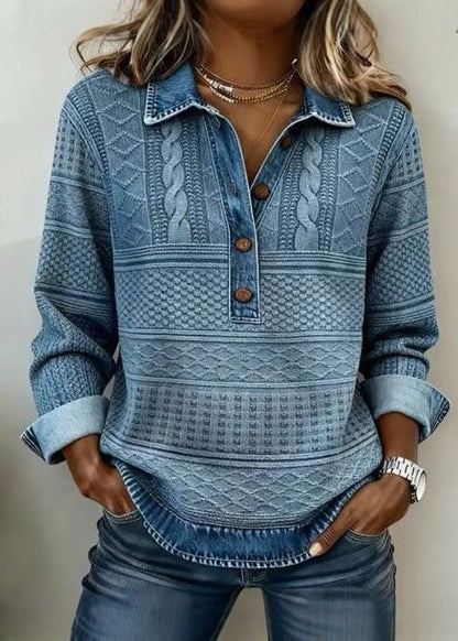 NANCY | Denim detailed sweatshirt